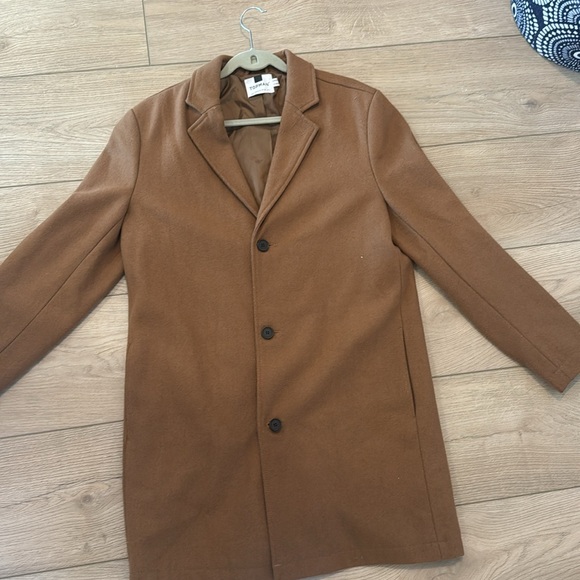 Topman Camel Wool-blend Overcoat - Picture 3 of 4